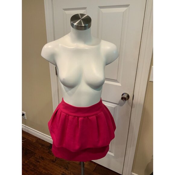 Milly Pink Wool Peplum Mini Skirt, Size 6 - Picture 1 of 6